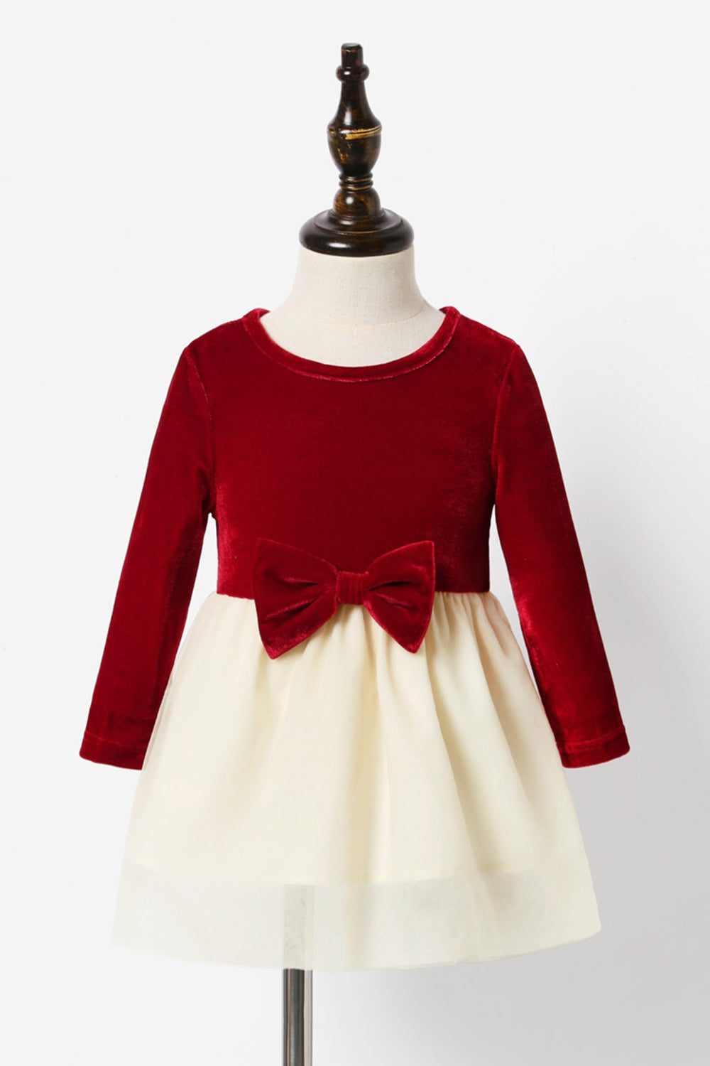 Robe de famille à carreaux rouges à manches longues