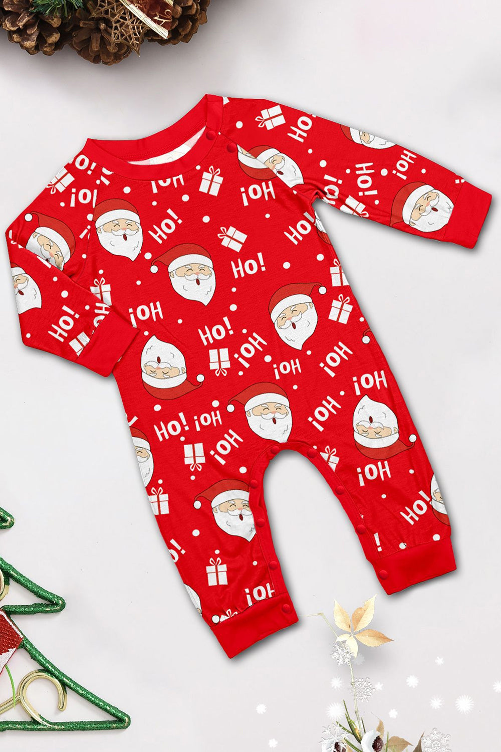 Pyjama assorti familial à imprimé Père Noël rouge