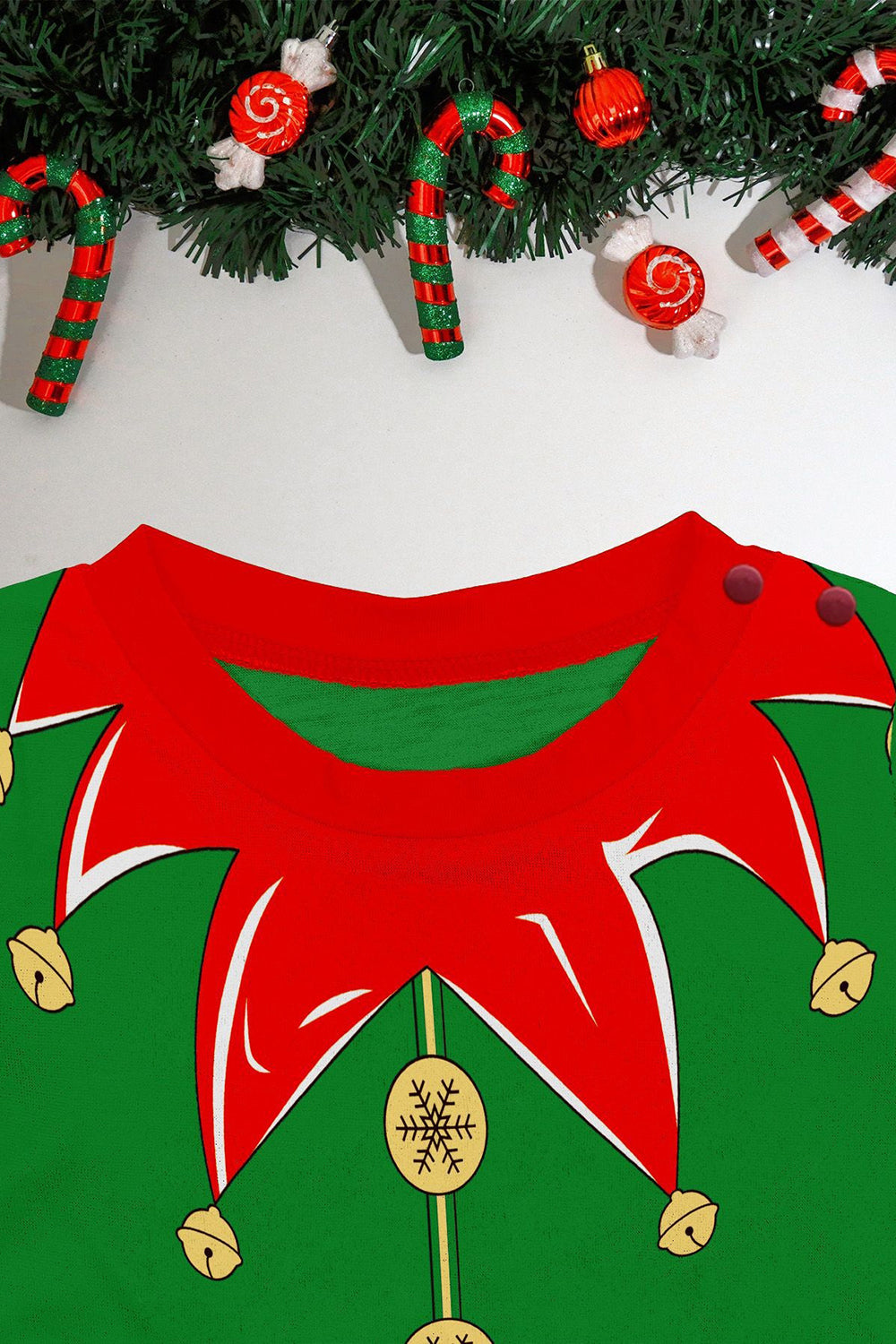 Ensemble de pyjama assorti familial de Noël imprimé rayures horizontales vertes