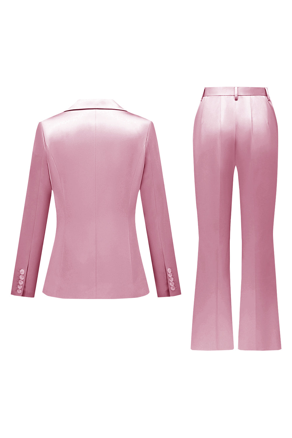 Gris rose pic revers satin slim fit femmes costumes