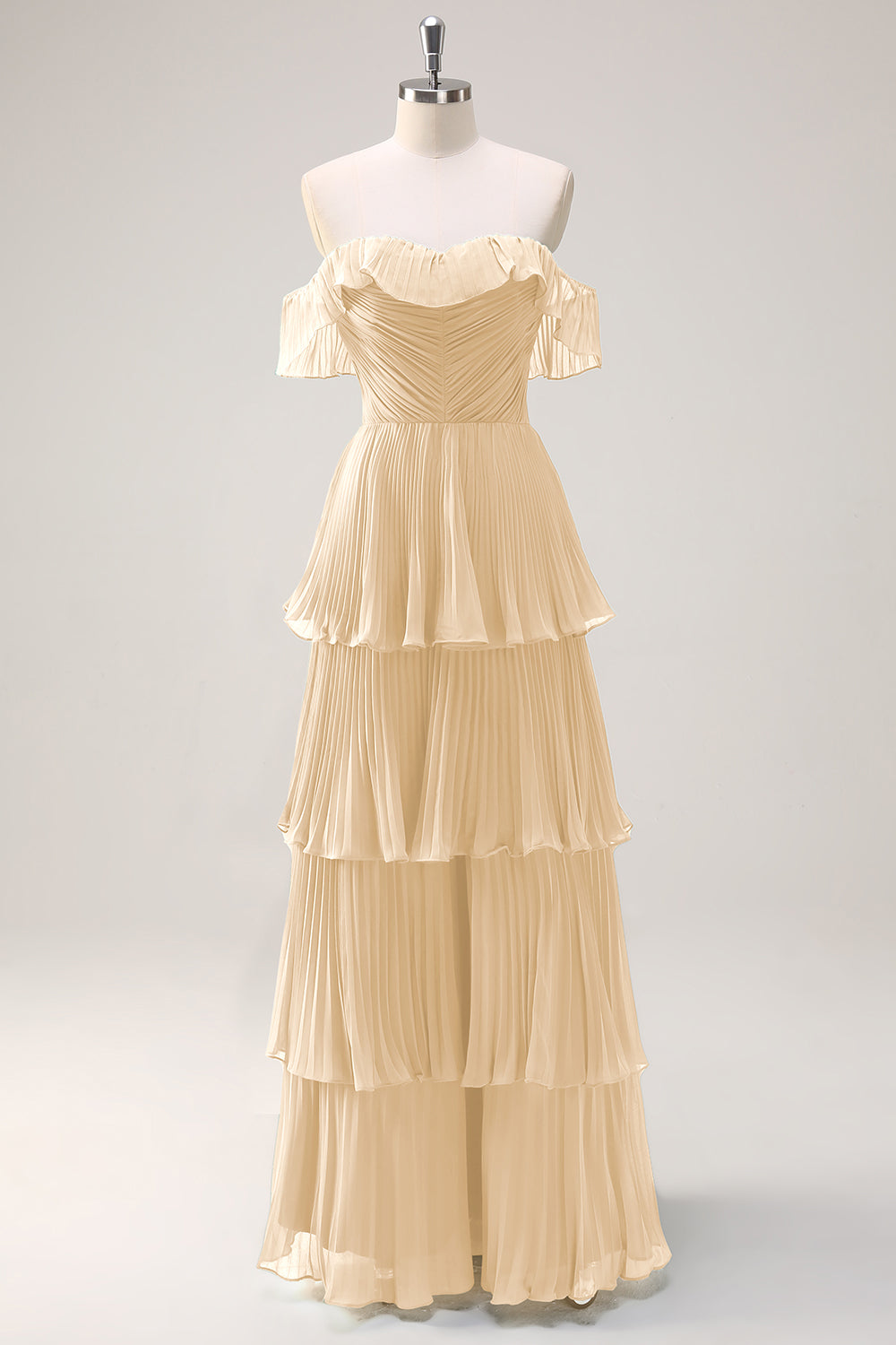 Eucalyptus Une ligne dénudée d’épaule Robe de demoiselle d’honneur plissée avec fente