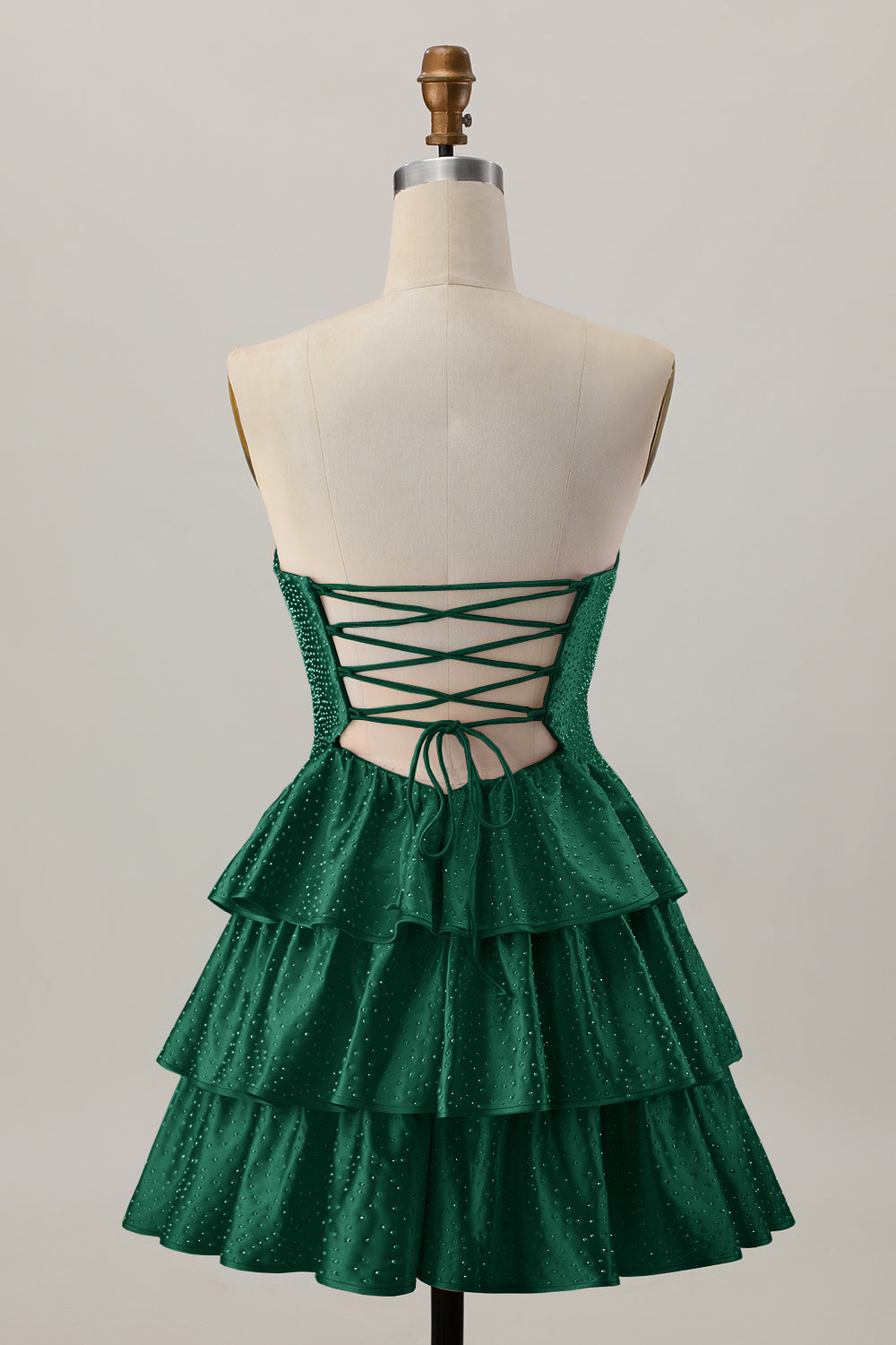 Orange sans bretelles à plusieurs niveaux Une ligne découpée Robe de cocktail avec perles