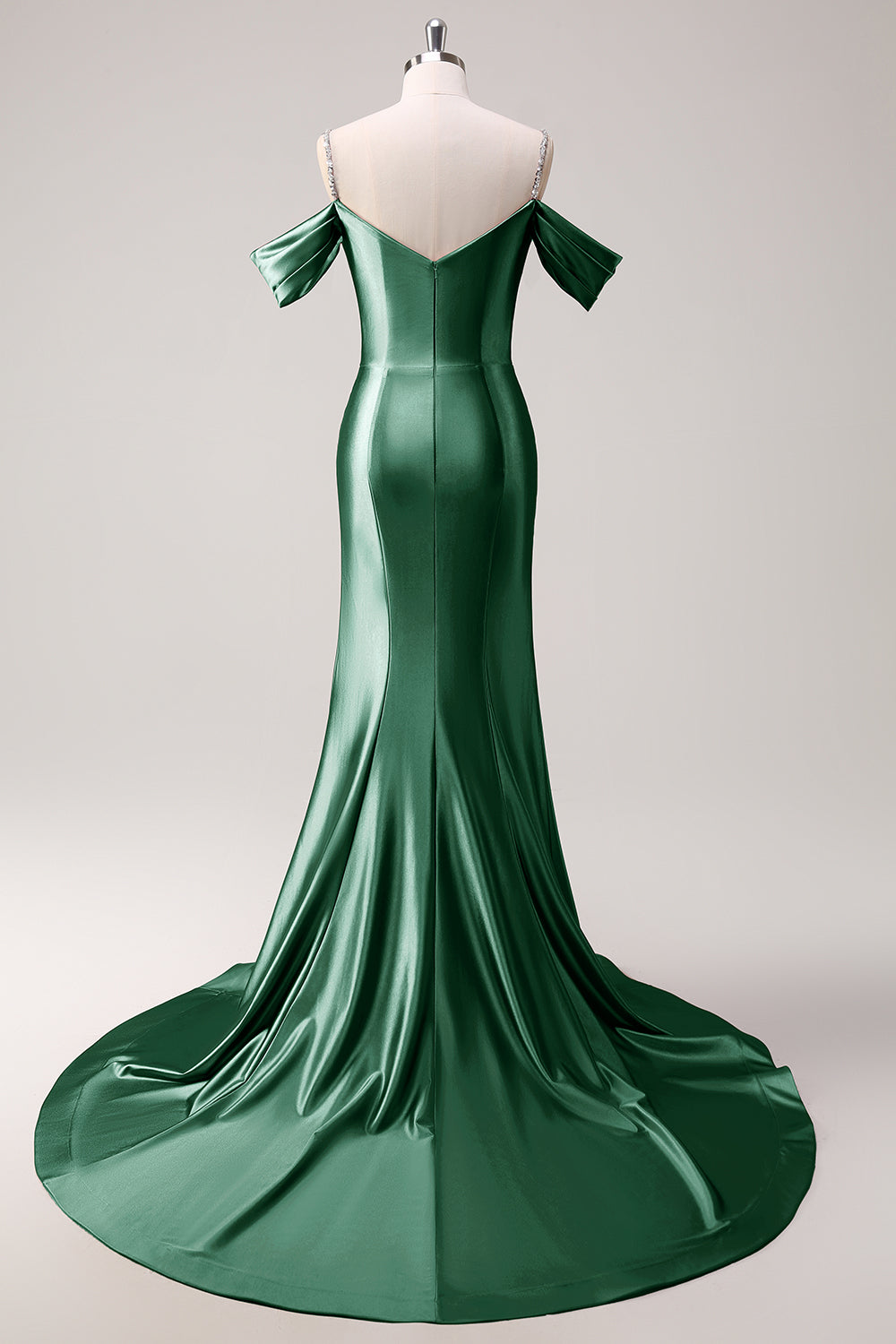 Sirène dorée scintillante épaule froide pailleté froncé robe longue de bal