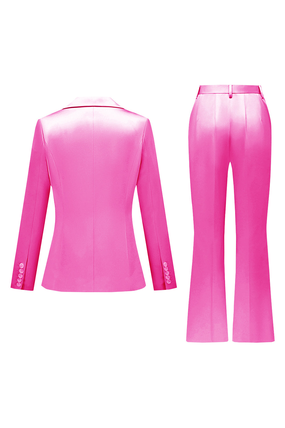 Gris rose pic revers satin slim fit femmes costumes