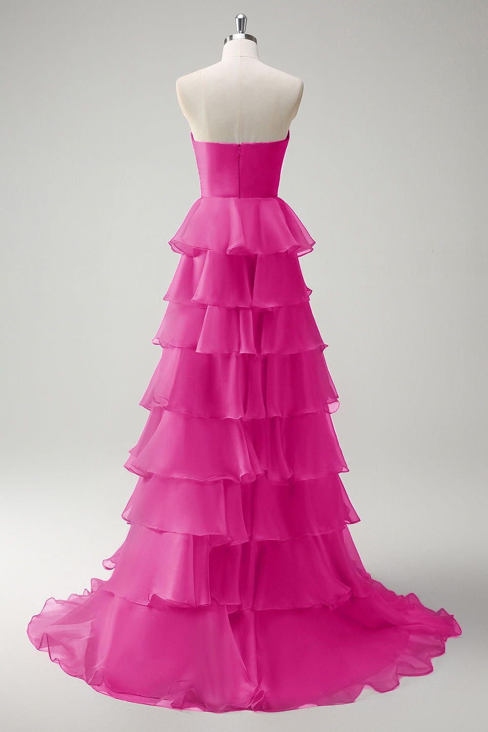 Robe De Soirée longue princesse orange à décolleté en cœur et fente