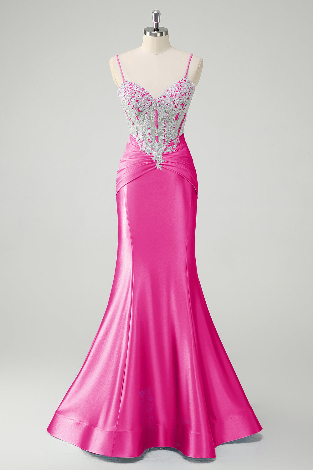 Sirène bleue spaghetti bretelles corset robe de Soirée appliquée