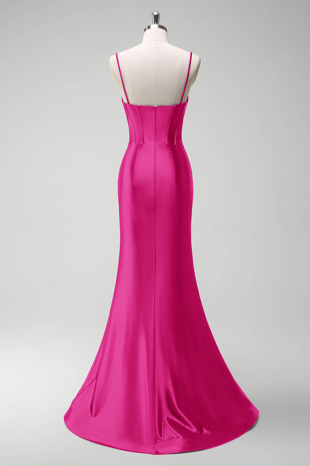 Robe de soirée longue en satin corset perlé vert foncé scintillant avec fente