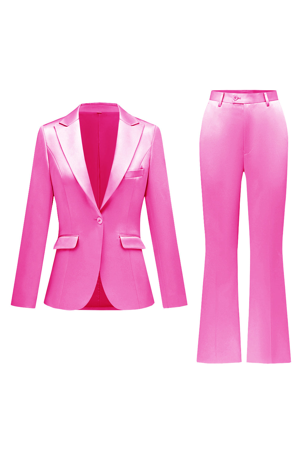 Gris rose pic revers satin slim fit femmes costumes