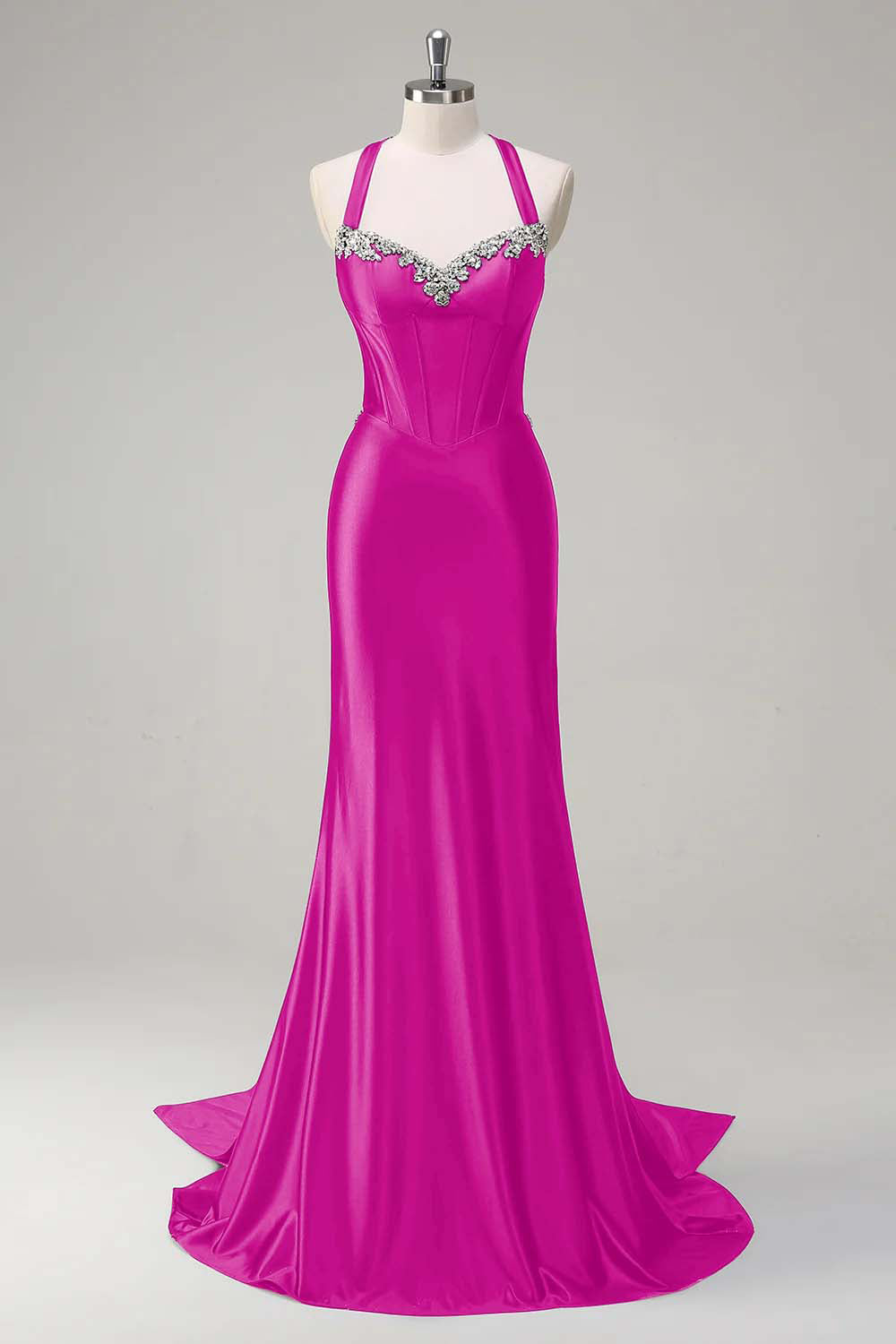 Robe de soirée scintillante vert foncé sirène dos nu corset à paillettes