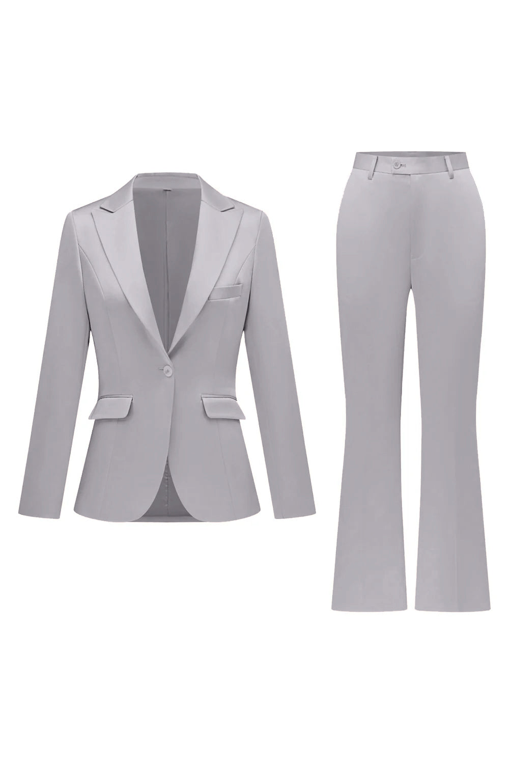 Gris rose pic revers satin slim fit femmes costumes