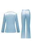 Gris rose pic revers satin slim fit femmes costumes