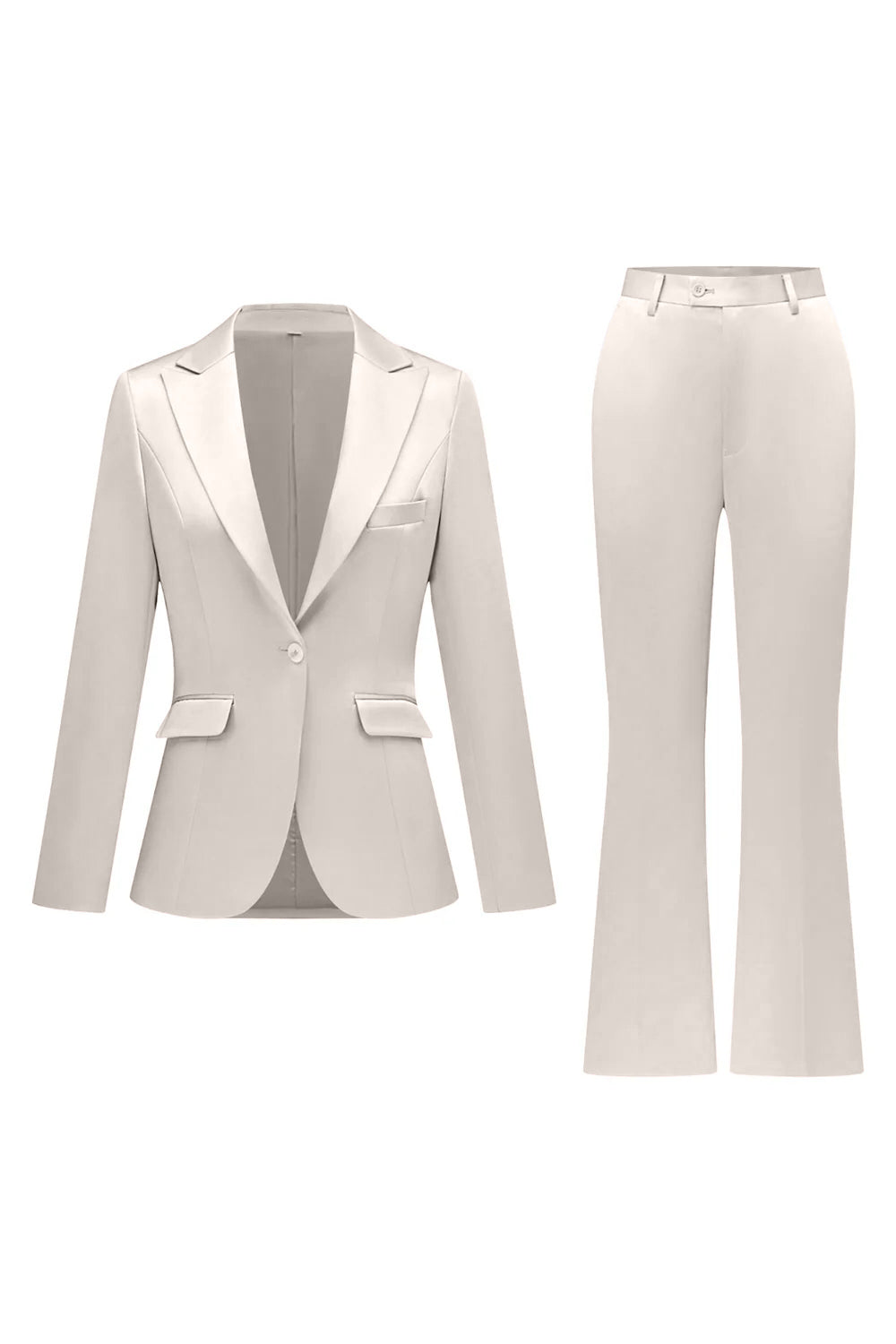 Gris rose pic revers satin slim fit femmes costumes