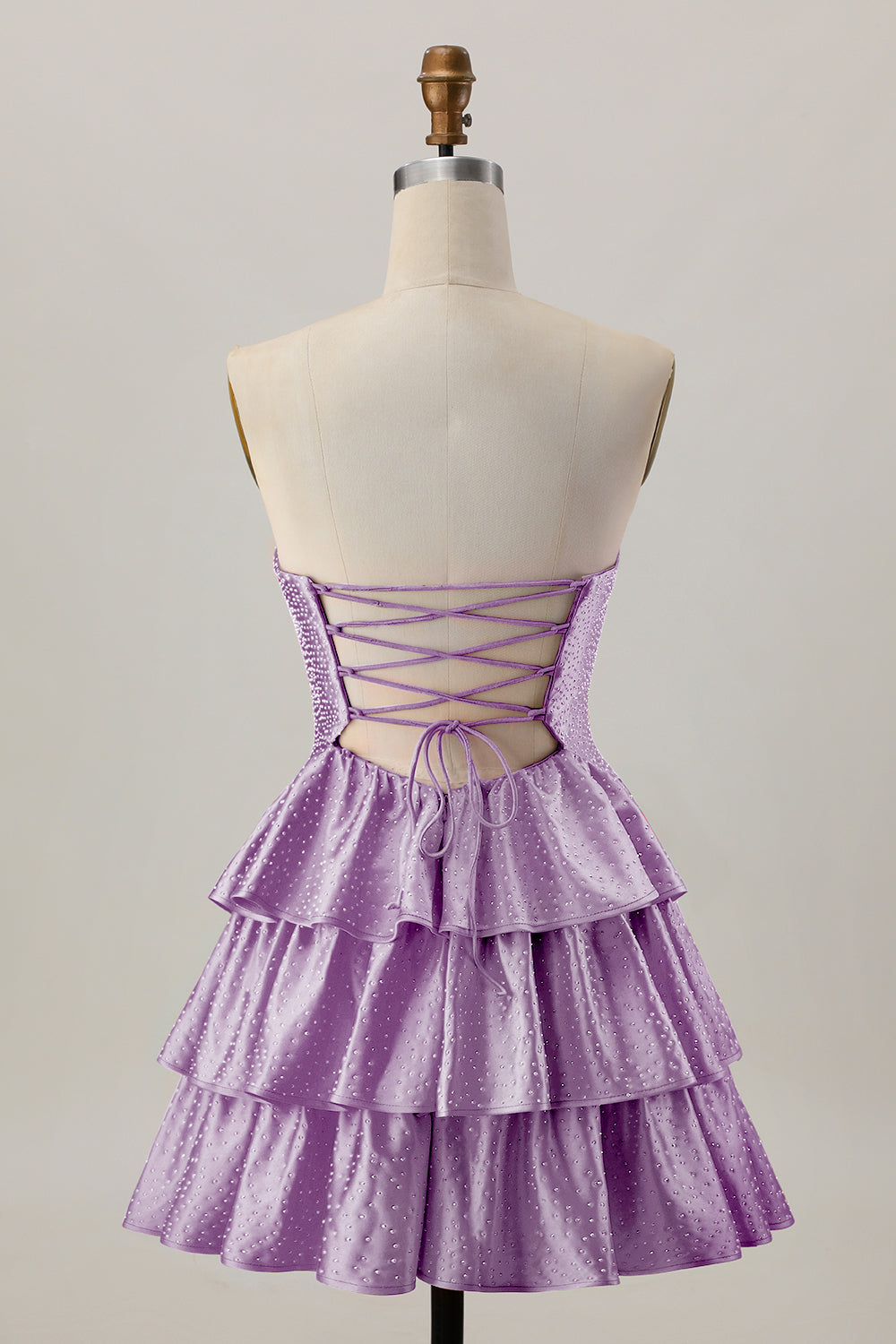 Orange sans bretelles à plusieurs niveaux Une ligne découpée Robe de cocktail avec perles