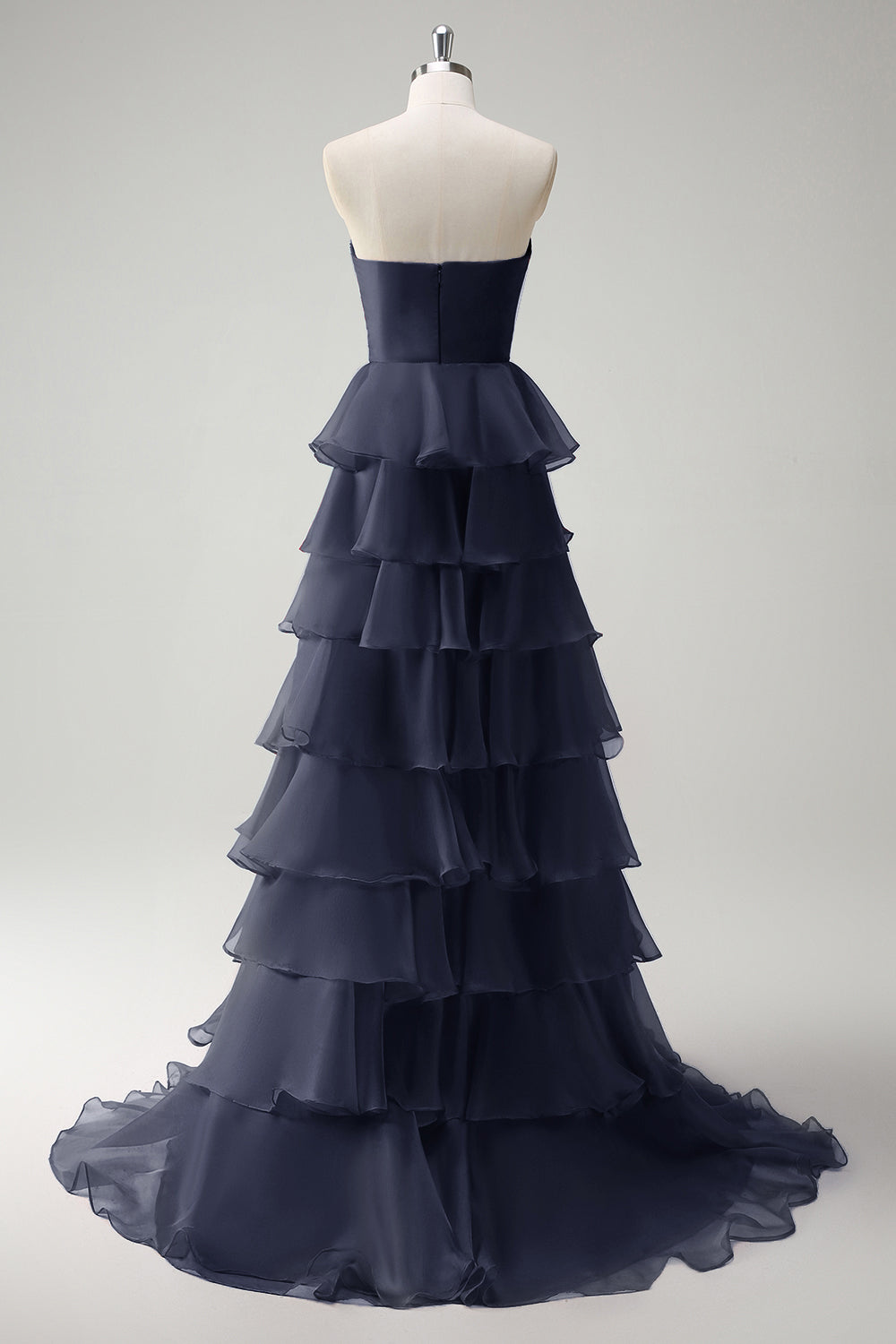 Robe De Soirée longue princesse orange à décolleté en cœur et fente