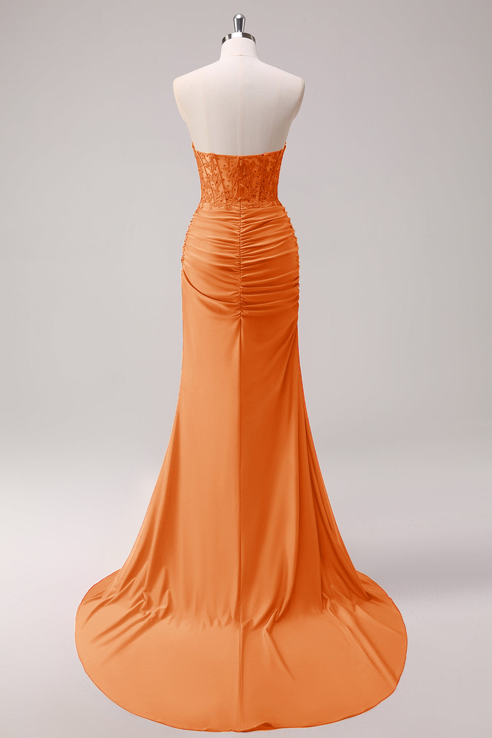 Sirène applique bustier corset Robe De Soirée fuchsia avec fente