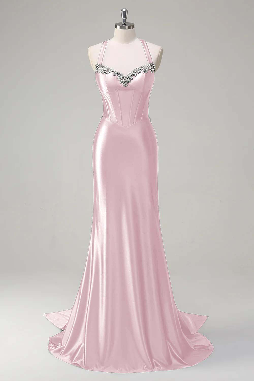 Robe de soirée scintillante vert foncé sirène dos nu corset à paillettes