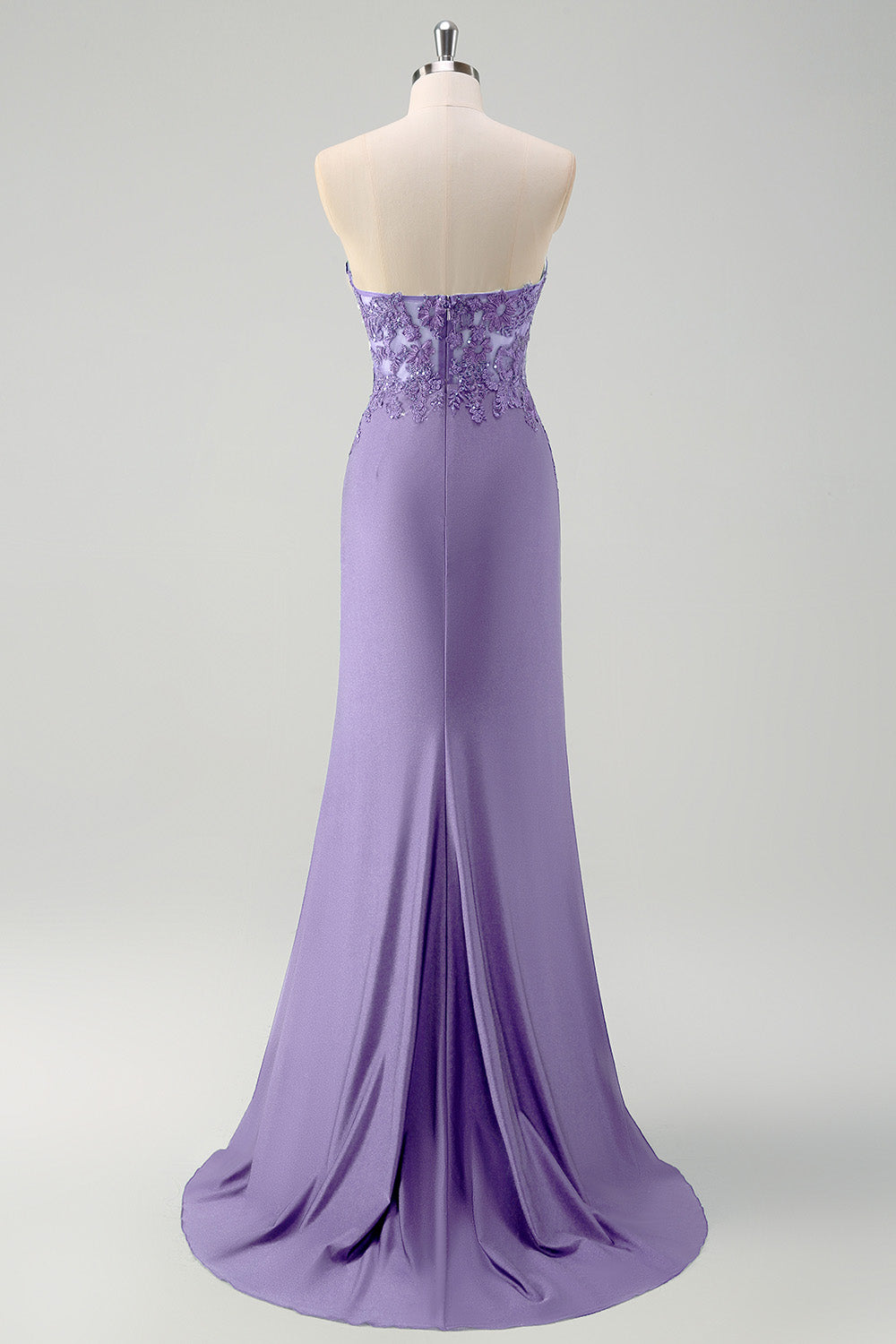 Sirène vert bustier sans bretelles découpé corset longue Robe De Soirée avec fente