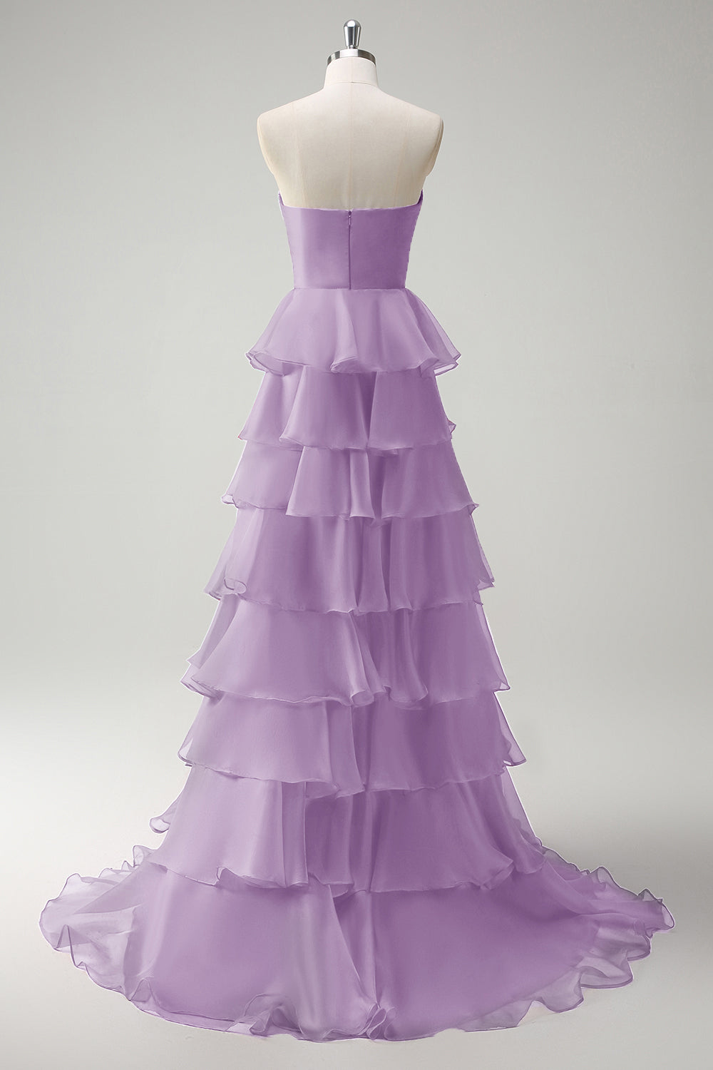 Robe De Soirée longue princesse orange à décolleté en cœur et fente