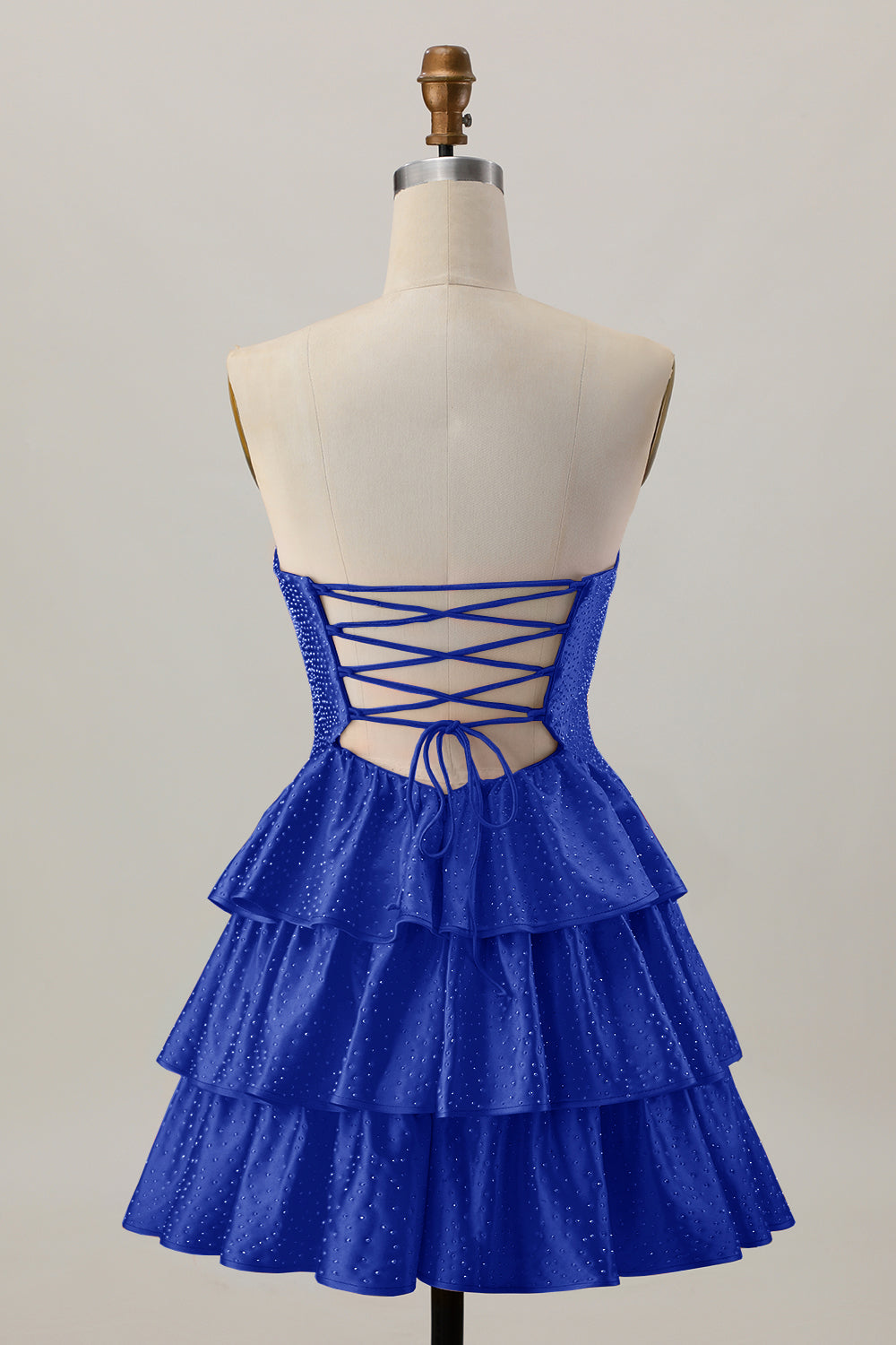 Orange sans bretelles à plusieurs niveaux Une ligne découpée Robe de cocktail avec perles