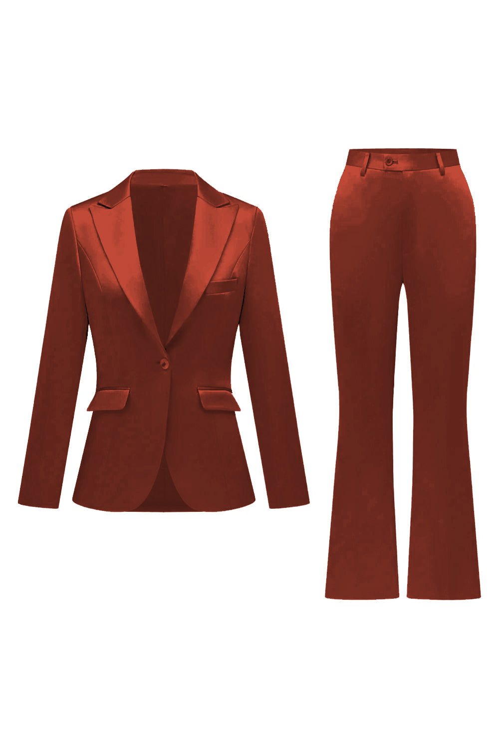 Gris rose pic revers satin slim fit femmes costumes