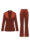 Gris rose pic revers satin slim fit femmes costumes