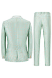 Mint Shawl Lapel One Button Jacquard Men’s Prom Suits