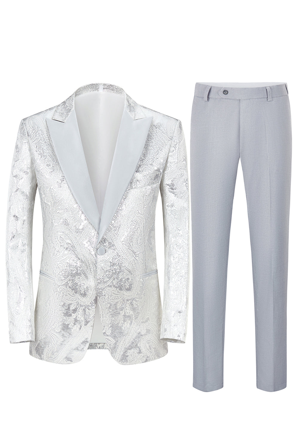 Silver Peak Lapel 2 pièces Costumes de bal pour hommes