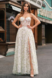 Robe de soirée corset trapèze trapèze vert clair avec broderie