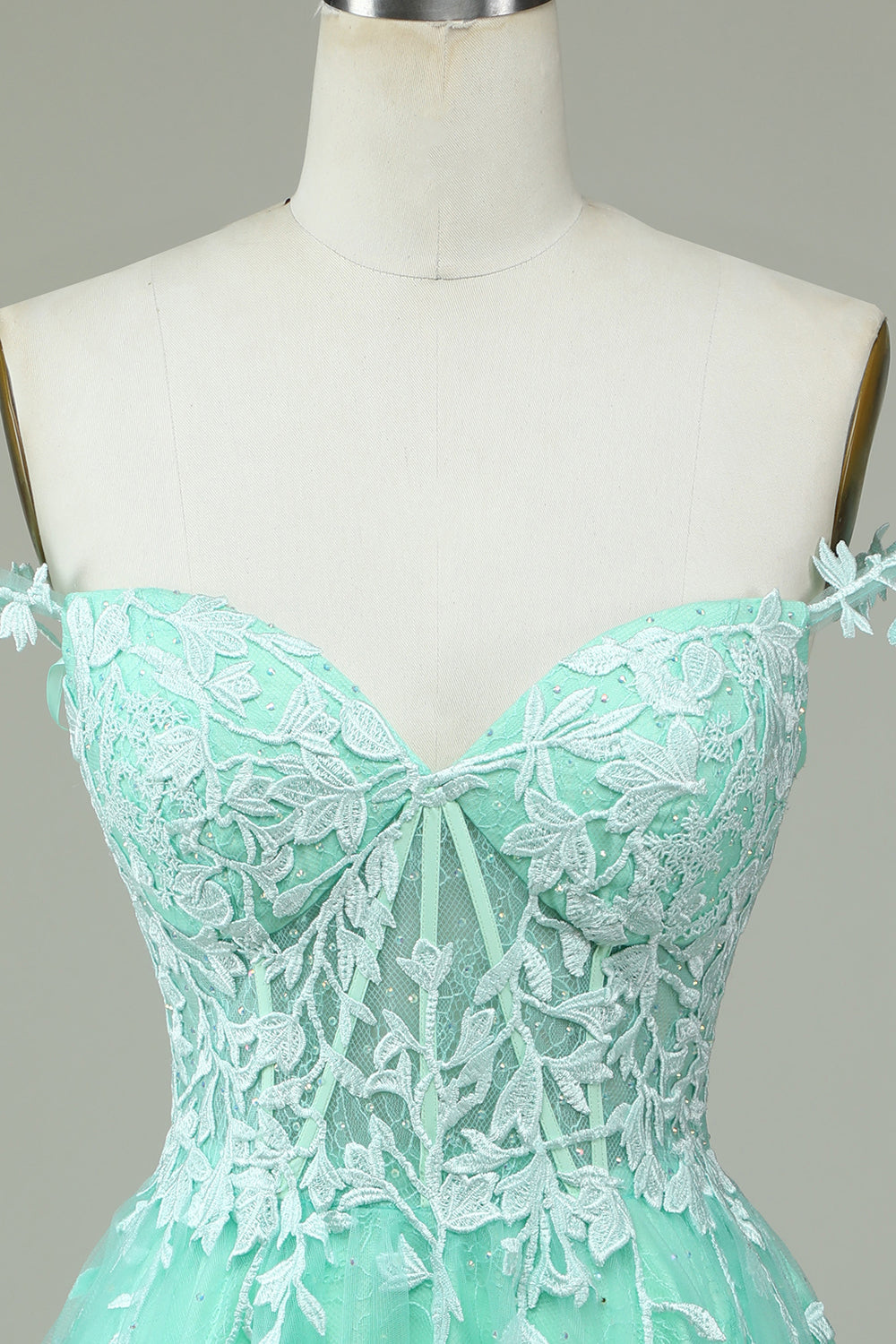 Navy Spaghetti Straps Robe courte de retour à la maison avec appliques