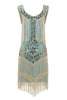Charger l&#39;image dans la galerie, Champagne Gatsby Robe des années 20 avec paillettes et franges