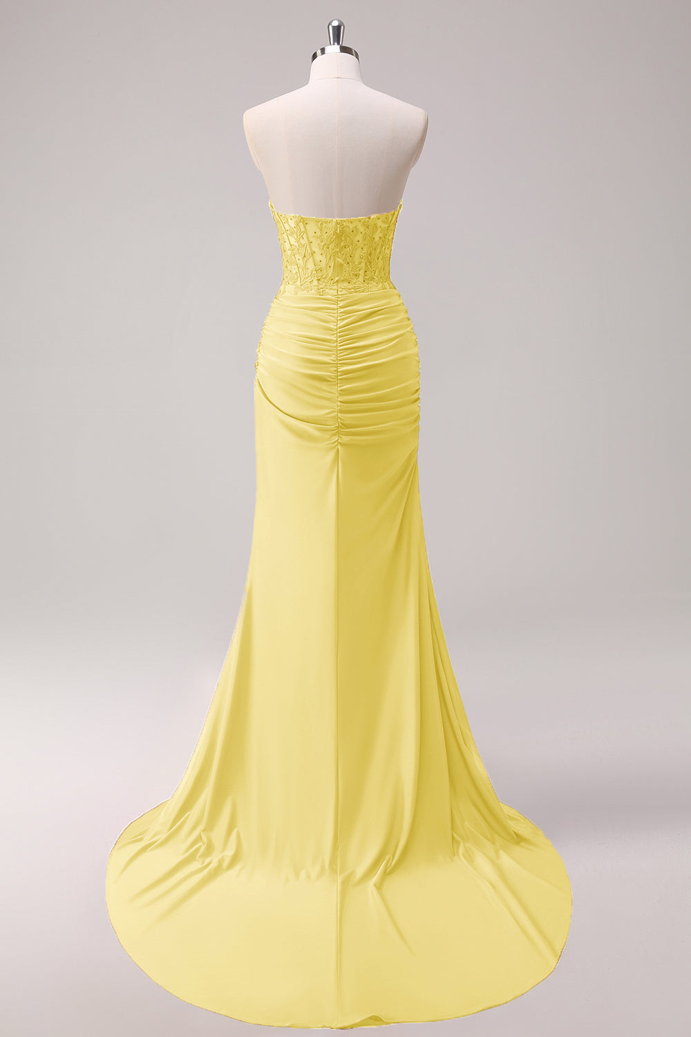 Sirène applique bustier corset Robe De Soirée fuchsia avec fente