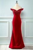 Off Épaule Sequins Mermaid Prom Robe