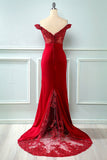 Off Épaule Sequins Mermaid Prom Robe