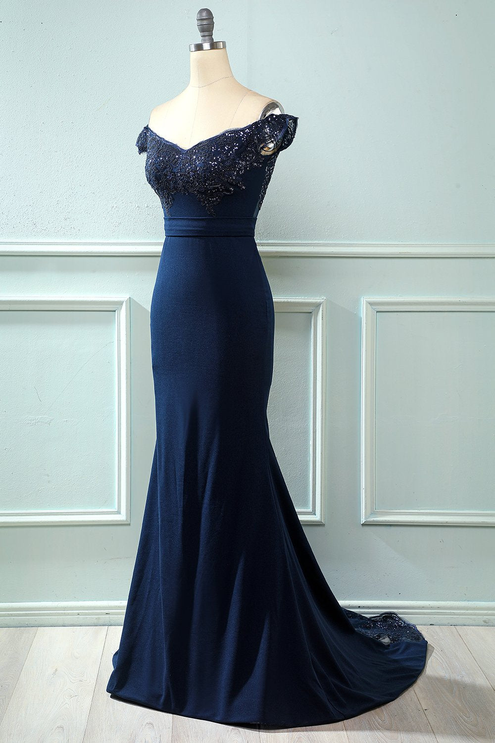 Off Épaule Sequins Mermaid Prom Robe