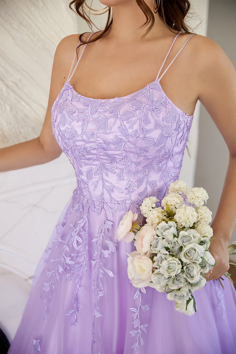 Élégante robe de bal Lavande A-line