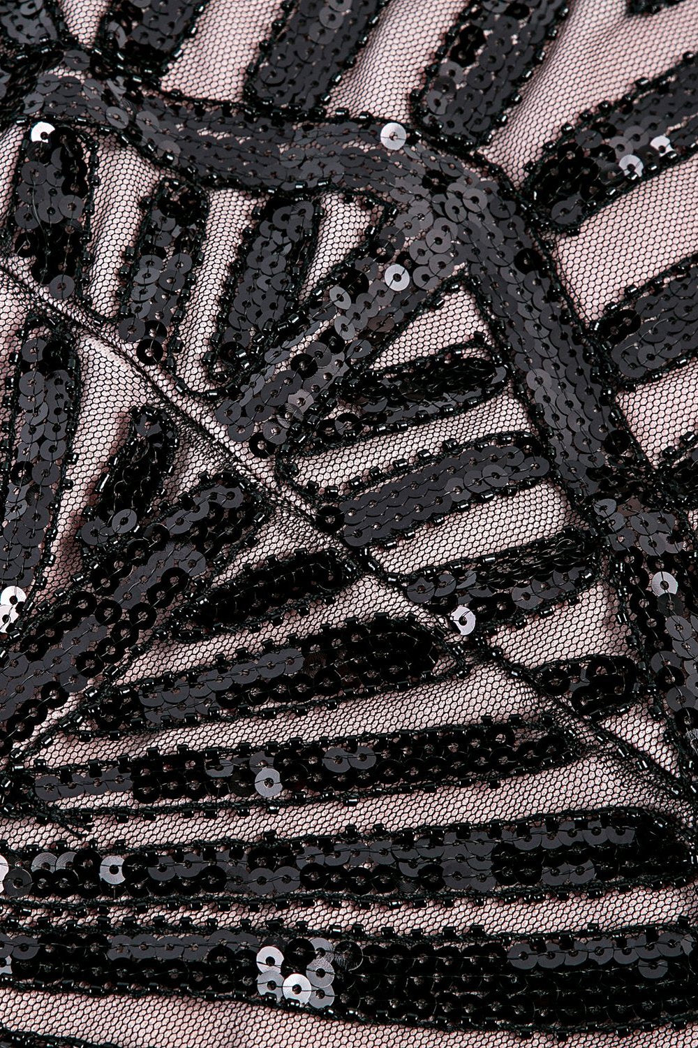 Robe Sirène Noire 1920s Gatsby Flapper avec paillette