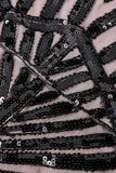 Robe Sirène Noire 1920s Gatsby Flapper avec paillette