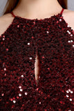 Robe Bordeaux Robe de Soirée longue à sequins