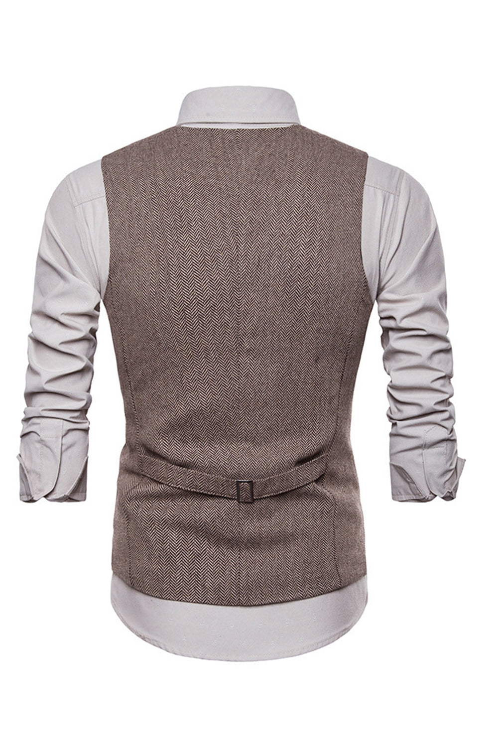 Gilets de costume noir pour hommes à poitrine unique à col en V