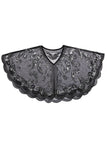Zapaka Cape à Paillettes Noires Style Rétro des Années 1920