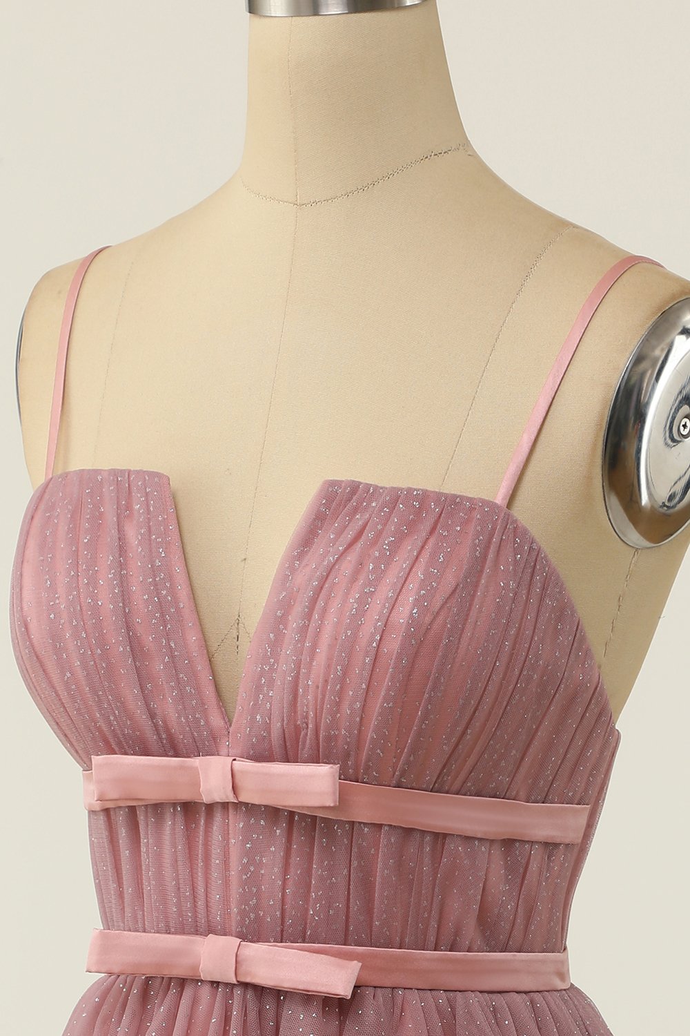 Une ligne Bretelles Spaghetti Robe De Cocktail Courte Bleu Gris