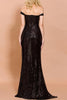 Charger l&#39;image dans la galerie, Robe de Bal Sirène Noire à Sequins et épaules Dénudées