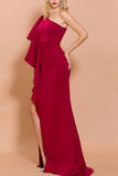 Zapaka Femme Robe de Soirée Rouge à Une épaule