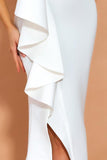 Zapaka Femme Robe de Soirée Blanche à Une épaule
