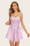 Robe rose de retour de bretelles de spaghetti