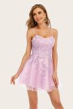 Robe rose de retour de bretelles de spaghetti