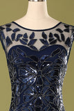 Robe à paillettes bleu marine des années 1920