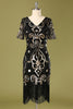 Charger l&#39;image dans la galerie, Robe à paillettes noires des années 1920