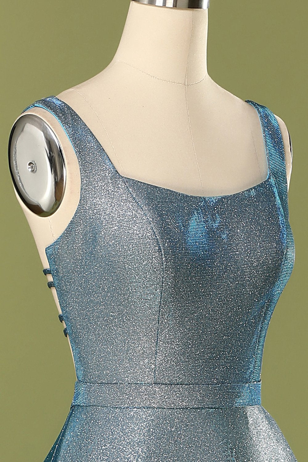 Robe de bal longue bleu pailleté