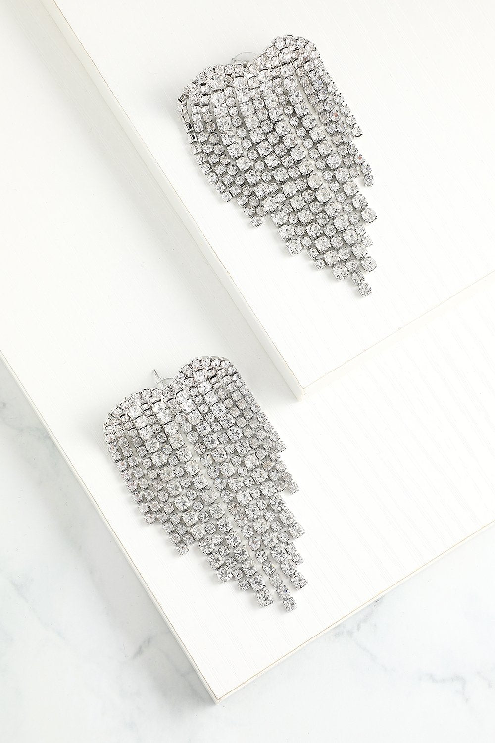 Boucles d'oreilles en Cristal Argenté Brillant